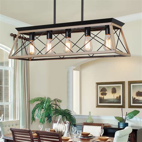 Xipuda Farmhouse Chandeliers For Dining Room Rustic Kitchen Island