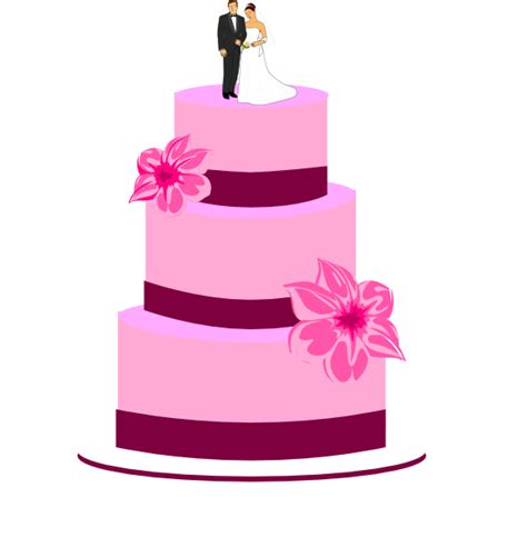 Wedding Cake With Bride And Groom Clip Art At Vector Clip