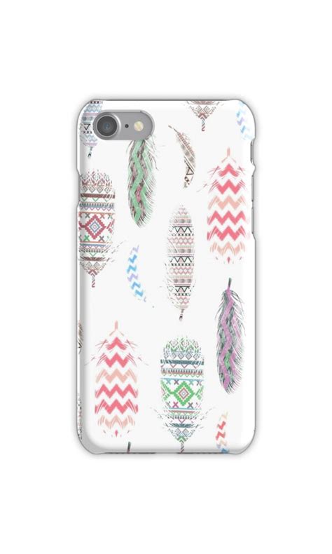 Feathers Pink Tribal Aztec Teal Chevron Pattern Iphone Cases And Skins