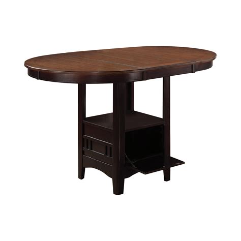 Lavon Light Chestnut And Espresso Oval Counter Height Table By Coaster