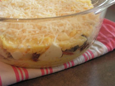 Les gourmandises de Lydie Gratin de polenta à la borgia
