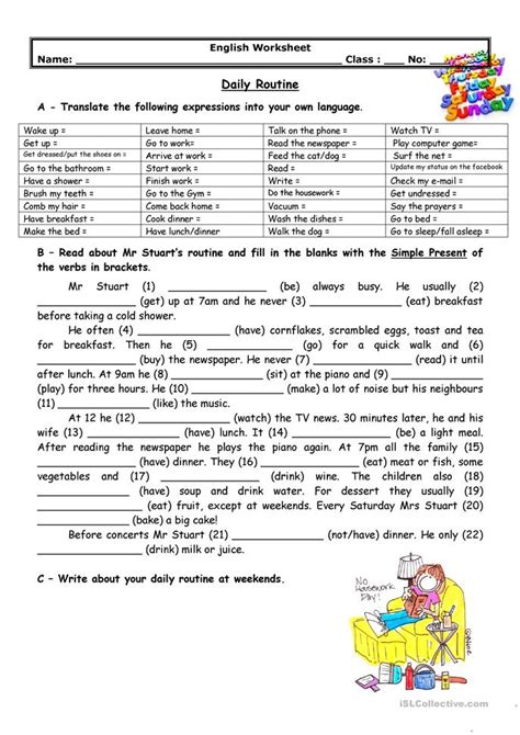 Daily routine for a stronger relationship. Adults' daily routine worksheet - Free ESL printable ...