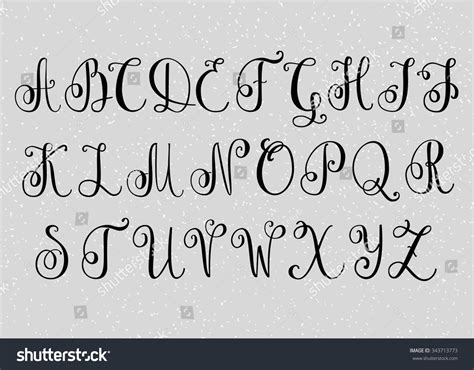 Ma shan zheng is a free calligraphic chinese font that is set in a simplified chinese character. Handwritten Brush Flourish Font Capital Letters Stock ...