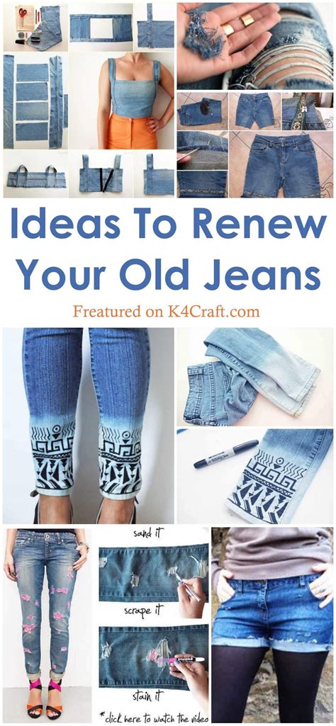Awesome Diy Ideas To Renew Your Old Jeans Trendy Fashion K4 Craft