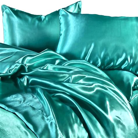 Like luxury silk sheets, satin has a tendency to feel smooth from the minute cotton is also better for creating warmth. Tiffany turquoise silk satin sheets | Satin bedding ...