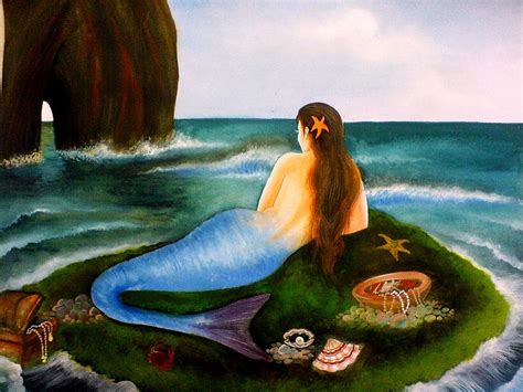 Lonely Mermaid Painting By Lochan Venna