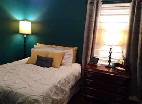 Free shipping for many items! Dark teal, grey, and yellow bedroom | Bedroom Ideas ...