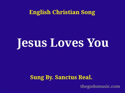 Jesus Loves You Song Lyrics