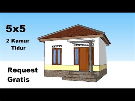 Desain rumah tipe 36 dengan 2 kamar tidur yang baik itu. Desain Rumah Minimalis 5x5 Meter - 2 Kamar Tidur - YouTube
