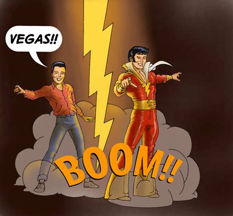 Tliid Superhero Rockstar Mashups Elvis And Shazam By Nick Perks On
