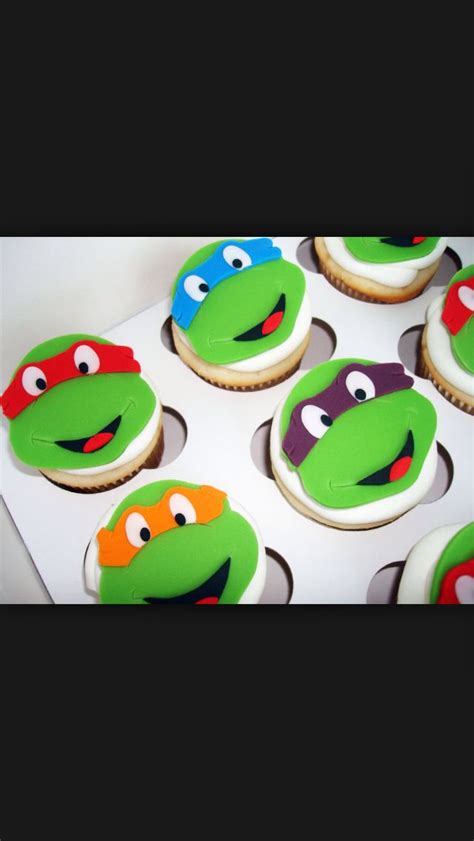 B cupcakes | Ninja turtle cupcakes, Turtle cupcakes, Ninja turtle cake
