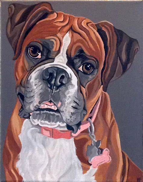Custom Pet Portrait Hand Painted In Acrylic By Petportraitsbyholly