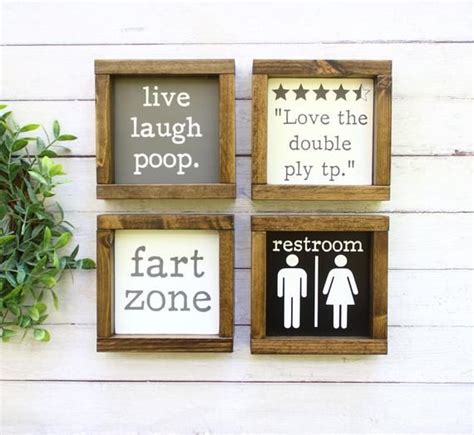 Bathroom Wall Decor Sign Collection Etsy Bathroom Wall Decor