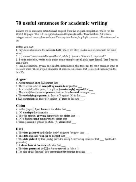70 Useful Sentences For Academic Writing Argument Epistemology