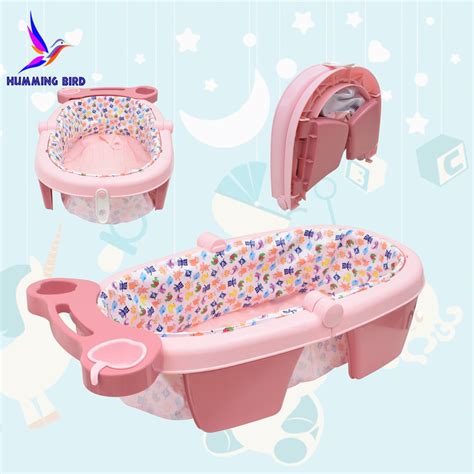 Baby bath tub with bed net *elegant design *non slippery bottom *non toxic plastic material *available colors: Hummingbird 8901 Baby Bathtub Foldable Comfortable ...