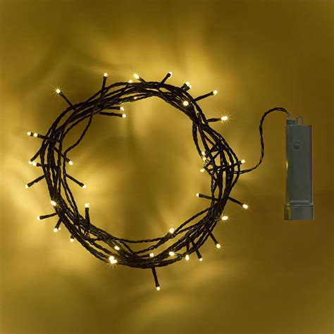 50 Warm White Outdoor Battery Fairy Lights By Lights4fun