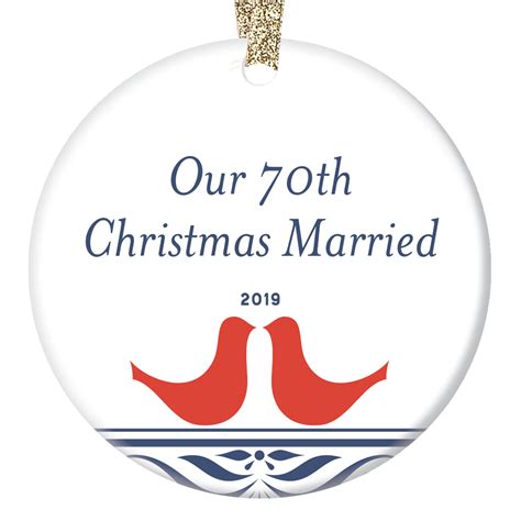 Find anniversary gifts & anniversary gift ideas. Our 70th Christmas Married 2019 Ornament Mom & Dad Grandparents 70 Year Platinum Marriage ...