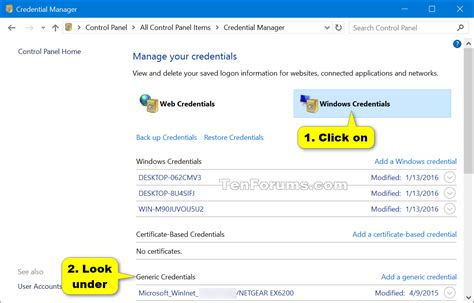 Click Here To Enter Your Most Recent Credential Fix In Windows 10