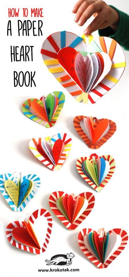 How To Make A Paper Heart Book Krokotak Valentine Crafts