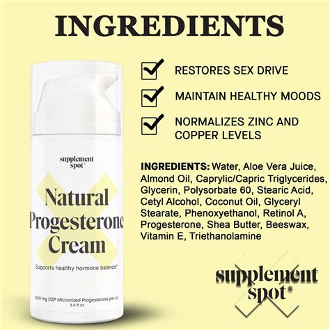 Supplement Spot Natural Progesterone Cream For Women Micronized Bioidentical Usp Progesterone