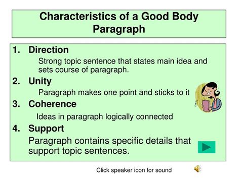 Ppt Characteristics Of A Good Body Paragraph Powerpoint Presentation