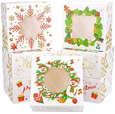 Amazon 24 PACK Christmas Bakery Boxes With Window Cookie Boxes For