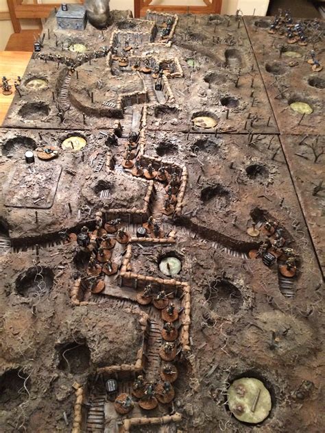 Ww1 Trench Wargaming Table Warhammer Terrain Military Diorama