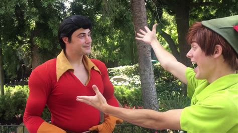 Peter Pan Vs Gaston Who Has The Bigger Muscles Disneyland Youtube