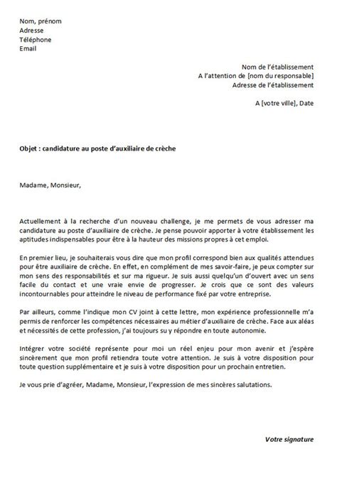 Auxiliaire Petite Enfance M Tier Lettre De Motivation