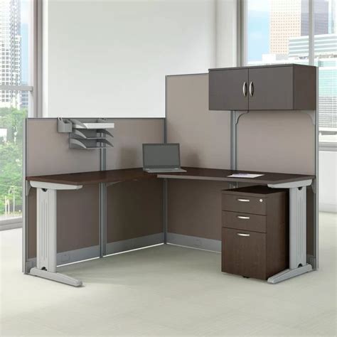 Office In An Hour L Shaped Workstation Cubicle In 2020 Bush Business