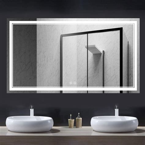 Buy Istripmf 40x24 Inch Bathroom Led Vanity Mirrorlarge Shatter Proof Dimmable Bathroom Led
