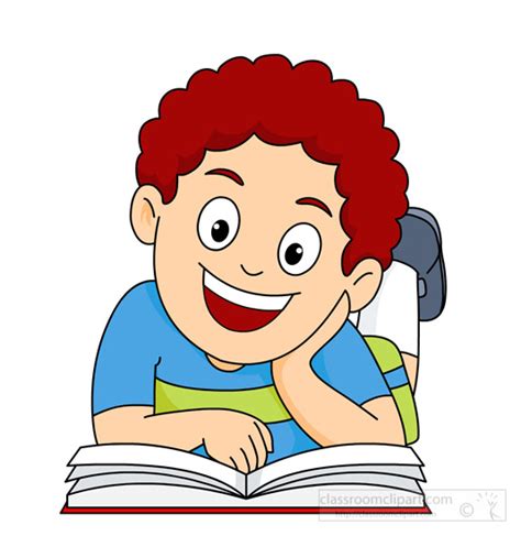 Reading Happy To Read A Book Classroom Clipart