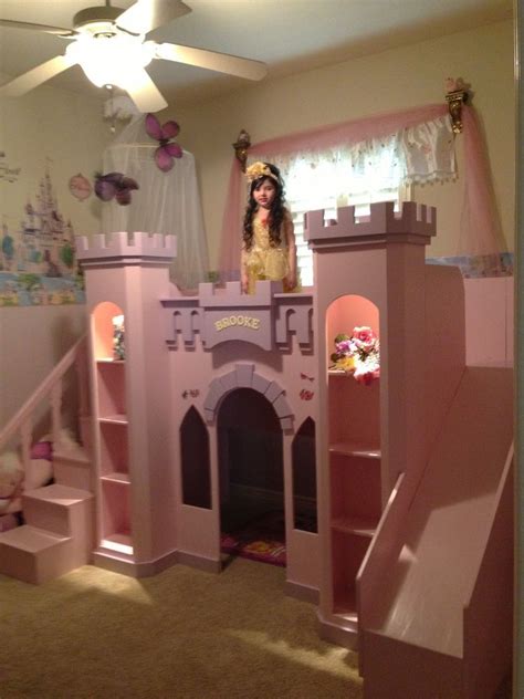 Free princess castle bunk bed plans with slide bedroom furniture. NEW CUSTOM PRINCESS BROOKE'S CASTLE LOFT BED # ...