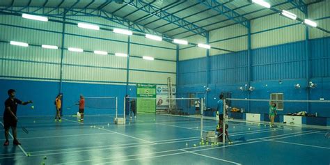 The net divides the court into two halves. Book Rohaan Sports, Medavakkam, Chennai | Badminton ...