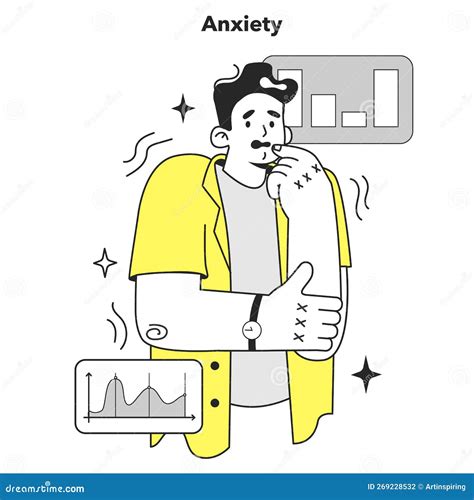 Anxiety. Character Mental Health Issues. Woman Coping With