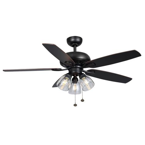 Shop 4 blades ceiling fans at lumens.com. Hampton Bay Rockport 52 in. LED Matte Black Ceiling Fan ...