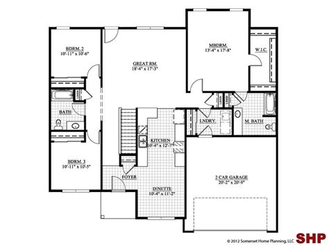 Awesome Three Bedroom House Plans With Garage New Home Plans Design
