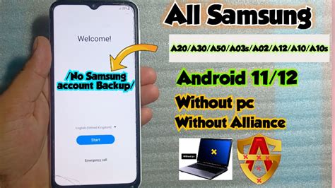 All Samsung Android 11 12 Frp Bypass Without Pc Without Alliance Shield