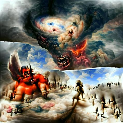 Giant War Between Heaven And Hell Ai Generated Artwork Nightcafe