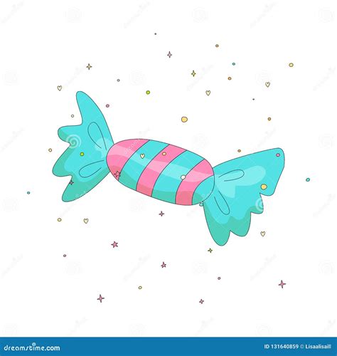 Blue And Pink Candy Fun Cartoon Vector Icon Sweet Candy Cartooning
