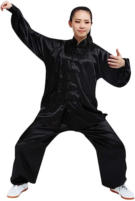unisex adult traditional tai chi uniform lightweight stretchy silk wushu suit chinese kung fu