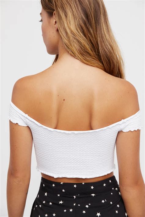 smocked seamless crop top white free people tops crop tops lace tops tops