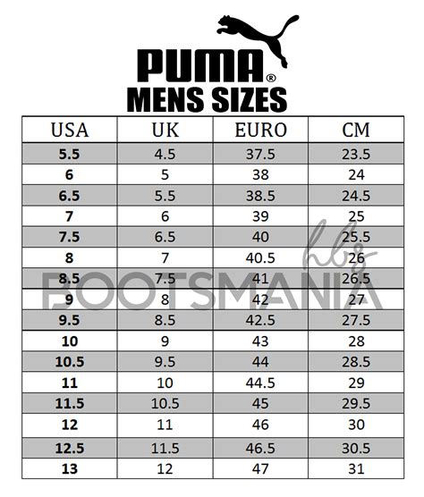 Top 40 Imagen Puma Socks Size Chart Vn