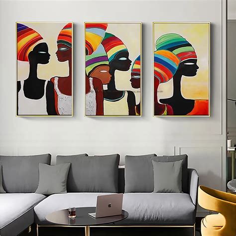Decorative Wall Painting African Woman Painting On Canvas Modern