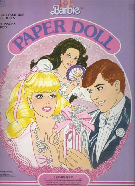 Vintage Perfume Pretty Barbie Paper Doll Book 1988 Barbie Books