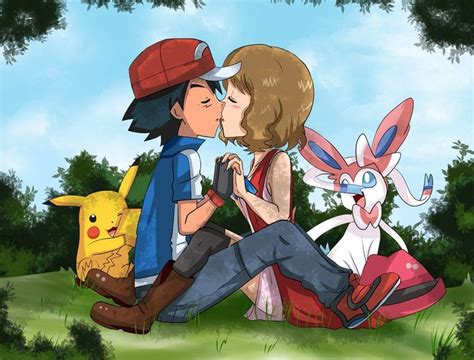 Amourshipping Ready To Kiss By Hikariangelove On Deviantart Pokemon