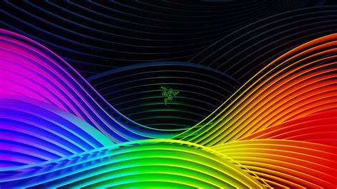 Wallpaper Rainbow Colors Gaming Equipments Waves Razer Resolution