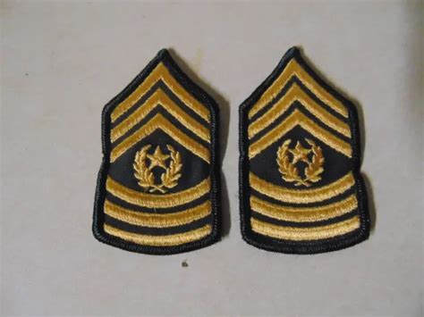 Military Patch Set 2 Army Command Sergeant Major Sew On Rank Dress