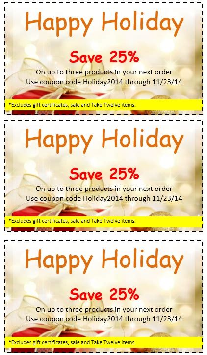 7 Free Sample Holiday Discount Coupon Templates Printable Samples