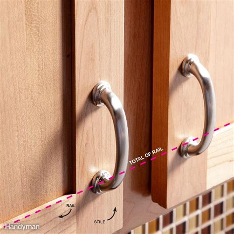 Ensure that the handle is level and then mark the fixing points. How to Install Cabinet Hardware | The Family Handyman